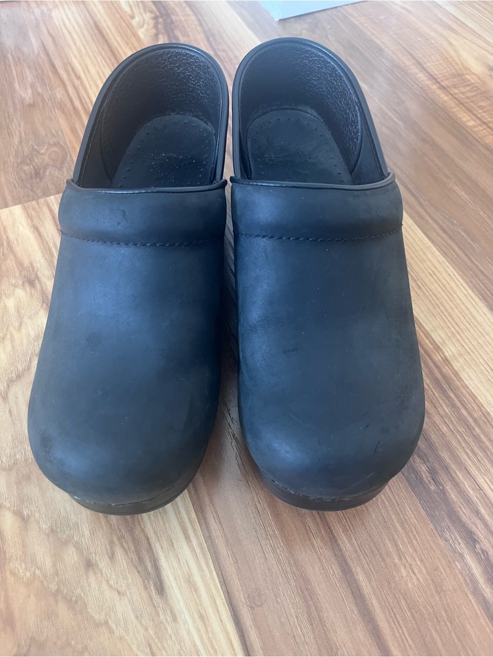 Dansko Matte Black Leather Clogs